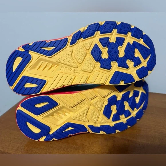 Hoka Athletic Shoes in Blue, Yellow, and Pink - Picture 5 of 8